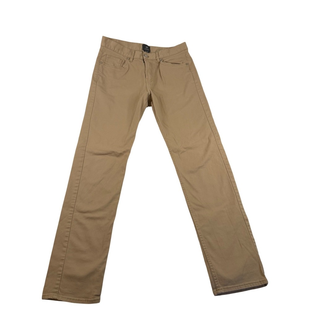 HM Mens Slim Fit Chino Pants Tan Khaki 28x32 Cotton Stretch 5-Pocket Trousers